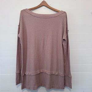 We The Free Mauve Waffle Knit Sweatshirt XS